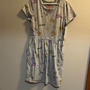 Cat and Jack Gray Kids Dress with Fun Prints NWT